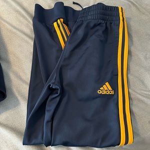 Boys Adidas Sweat pants . Navy and Gold. Like-new condition.